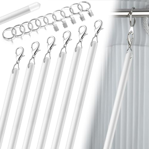 Shimeyao 6 Stück 91,4 cm Acryl-Vorhang-Zugstäbe, Vorhang-Zugstange, weiß, vielseitige Fiberglas-Jalousien, unsichtbare Zauberstab-Sets mit Vorhangringen und Haken zum Öffnen von Vorhängen, Häusern Shimeyao 6 Stück 91,4 cm Acryl-Vorhang-Zugstäbe, Vorhang-Zugstange, weiß, vielseitige Fiberglas-Jalousien, unsichtbare Zauberstab-Sets mit Vorhangringen und Haken zum Öffnen von Vorhängen, Häusern von Shimeyao