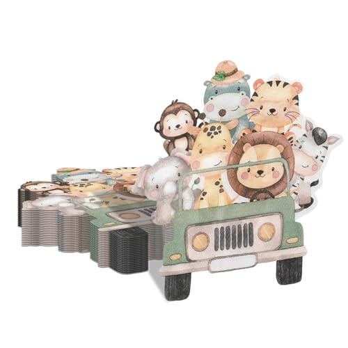 Shimmerz 20 Stück Waldtiere Papierservietten, Einweg Napkins mit Tierformen für Kindergeburtstage, Thementreffen und Familienfeiern, 33 x 33 cm, 2 Lagen, weich von Shimmerz