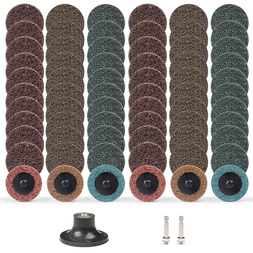 Shineboc 57 Stück Schleifscheiben Set, 2 Zoll Roloc Schnellwechsel Scheiben mit 1/4 Padhalterschaft für Stabschleifer Oberflächenentrostung, Schleifen, Polieren, Rostfarbe Shineboc 57 Stück Schleifscheiben Set, 2 Zoll Roloc Schnellwechsel Scheiben mit 1/4 Padhalterschaft für Stabschleifer Oberflächenentrostung, Schleifen, Polieren, Rostfarbe von Shineboc