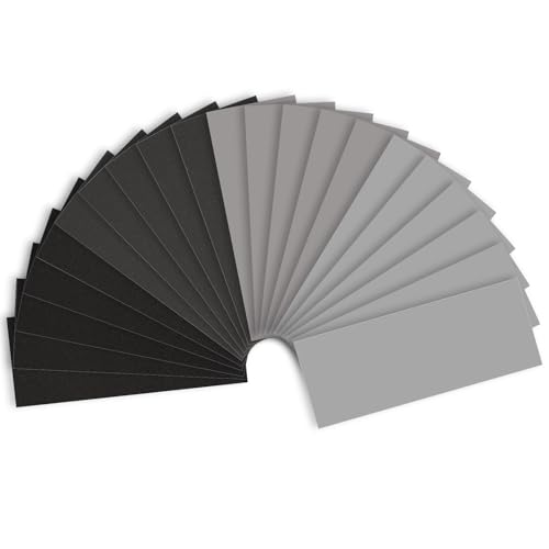 Shineboc Feines Schleifpapier-Sortiment, Körnung 1000/2000/3000/5000, 20 Blatt, 22,9 x 9,1 cm, Nass- und Trockenschleifpapier, Handschleifblätter für Holz, Metall, Automobil, Schleifen und Polieren Shineboc Feines Schleifpapier-Sortiment, Körnung 1000/2000/3000/5000, 20 Blatt, 22,9 x 9,1 cm, Nass- und Trockenschleifpapier, Handschleifblätter für Holz, Metall, Automobil, Schleifen und Polieren von Shineboc