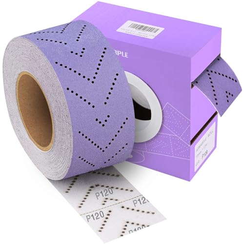 Shineboc Purple Ceramic Schleifpapierrolle mit Körnung 120, 6,5 cm x 13 m, Klettverschluss und Mehrloch-Endlosrolle für Automobil-, Holz-, Metallschleifen Shineboc Purple Ceramic Schleifpapierrolle mit Körnung 120, 6,5 cm x 13 m, Klettverschluss und Mehrloch-Endlosrolle für Automobil-, Holz-, Metallschleifen von Shineboc