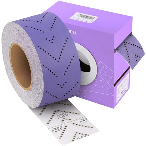 Shineboc Purple Ceramic Schleifpapierrolle mit Körnung 320, 6,5 cm x 13 m, Klettverschluss und Mehrloch-Endlosrolle für Automobil-, Holz-, Metallschleifen Shineboc Purple Ceramic Schleifpapierrolle mit Körnung 320, 6,5 cm x 13 m, Klettverschluss und Mehrloch-Endlosrolle für Automobil-, Holz-, Metallschleifen von Shineboc