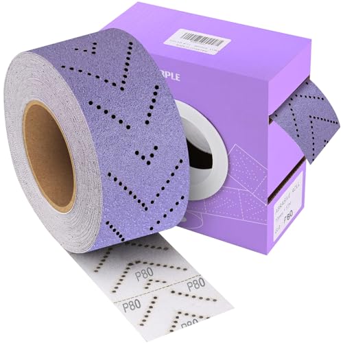 Shineboc Purple Ceramic Schleifpapierrolle mit Körnung 80, 6,5 cm x 13 m, Klett- und Schlaufen-Mehrloch-Schleifpapier für Automobil-, Holz-, Metallschleifen Shineboc Purple Ceramic Schleifpapierrolle mit Körnung 80, 6,5 cm x 13 m, Klett- und Schlaufen-Mehrloch-Schleifpapier für Automobil-, Holz-, Metallschleifen von Shineboc