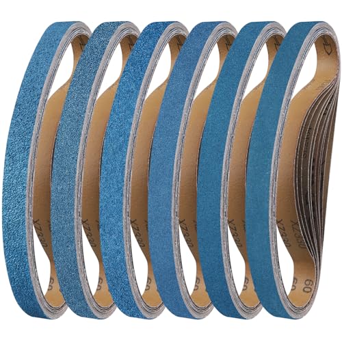 Shineboc Schleifband 25 x 762 mm, 10 Stück Bandschleifer Schleifbänder 40/60/80/120/240/400 Körnung für Polieren Metall, Holz Shineboc Schleifband 25 x 762 mm, 10 Stück Bandschleifer Schleifbänder 40/60/80/120/240/400 Körnung für Polieren Metall, Holz von Shineboc