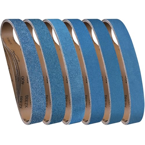 Shineboc Schleifband 40 x 760 mm, 6 Stück Bandschleifer Schleifbänder 40/60/80/120/240/400 Körnung für Polieren Metall, Holz Shineboc Schleifband 40 x 760 mm, 6 Stück Bandschleifer Schleifbänder 40/60/80/120/240/400 Körnung für Polieren Metall, Holz von Shineboc