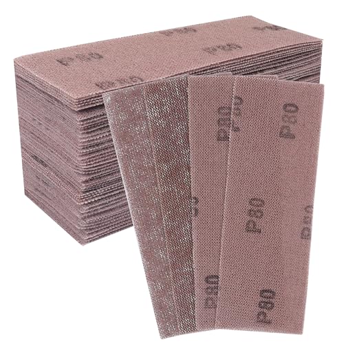 Shineboc Schleifgitter 50 Stk Schleifstreifen 70 x 198mm geeignet für Mirka Handschleifer- staubfreies Schleifen durch optimale Absaugung und geringen Staubandruck, Enthält Korn 80 von Shineboc