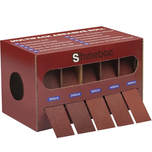 Shineboc Schleifleinen Rolle,2,5 cm x 6 m,Schleifpapier mit Spender,Körnung 150/240/320/400/600,5 Rollen Schleifpapier für Holz, Möbel, Veredelung, Metall, Schleifen, Automobil-Polieren Shineboc Schleifleinen Rolle,2,5 cm x 6 m,Schleifpapier mit Spender,Körnung 150/240/320/400/600,5 Rollen Schleifpapier für Holz, Möbel, Veredelung, Metall, Schleifen, Automobil-Polieren von Shineboc