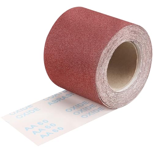 Shineboc Schleifpapier Rolle 115 mm x 10 m Körnung 60 für Hartholz, Farbe auf Holz für Handschleifer Schwingschleifer Shineboc Schleifpapier Rolle 115 mm x 10 m Körnung 60 für Hartholz, Farbe auf Holz für Handschleifer Schwingschleifer von Shineboc