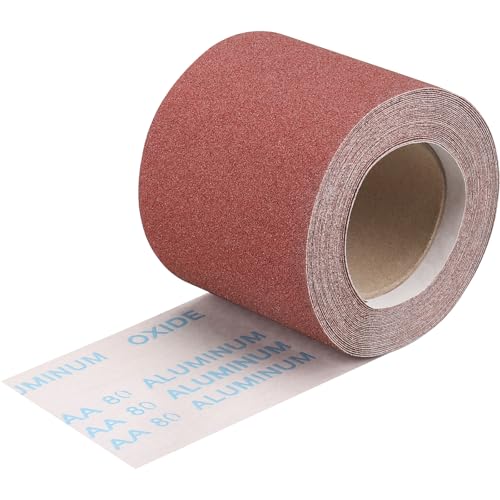 Shineboc Schleifpapier Rolle 115 mm x 10 m Körnung 80 für Hartholz, Farbe auf Holz für Handschleifer Schwingschleifer Shineboc Schleifpapier Rolle 115 mm x 10 m Körnung 80 für Hartholz, Farbe auf Holz für Handschleifer Schwingschleifer von Shineboc