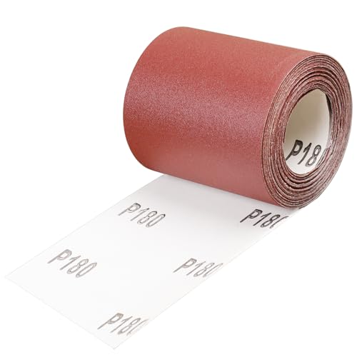 Shineboc Schleifpapier Rolle Körnung 180, 93 mm x 10 m Schleifleinen Rolle für Handschleifer Holz Metall Rot Shineboc Schleifpapier Rolle Körnung 180, 93 mm x 10 m Schleifleinen Rolle für Handschleifer Holz Metall Rot von Shineboc