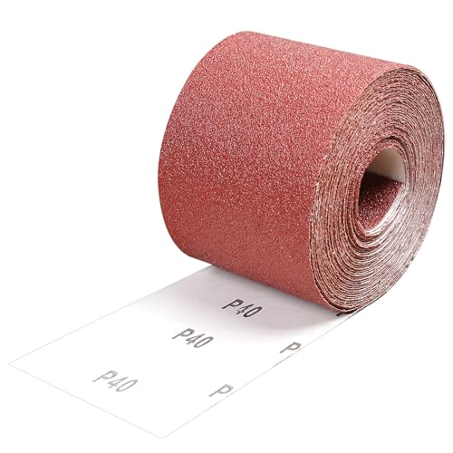 Shineboc Schleifpapier Rolle Körnung 40, 93 mm x 10 m Schleifleinen Rolle für Handschleifer Holz Metall Rot Shineboc Schleifpapier Rolle Körnung 40, 93 mm x 10 m Schleifleinen Rolle für Handschleifer Holz Metall Rot von Shineboc