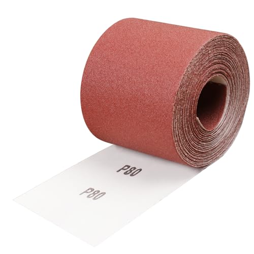 Shineboc Schleifpapier Rolle Körnung 80, 93 mm x 10 m Schleifleinen Rolle für Handschleifer Holz Metall Rot Shineboc Schleifpapier Rolle Körnung 80, 93 mm x 10 m Schleifleinen Rolle für Handschleifer Holz Metall Rot von Shineboc