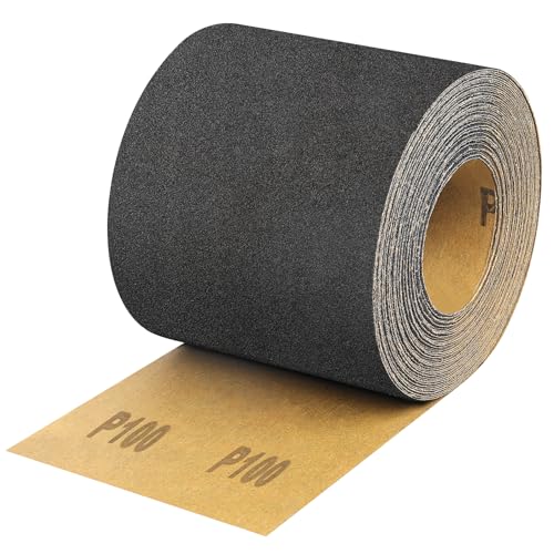 Shineboc Schleifpapier mit Körnung 100, 9,5 cm breit, 9,1 m lang, nass und trocken, Siliziumkarbid, Longboard-Schleifpapier für Automobil, Metall, Holz, Schleifen und Polieren Shineboc Schleifpapier mit Körnung 100, 9,5 cm breit, 9,1 m lang, nass und trocken, Siliziumkarbid, Longboard-Schleifpapier für Automobil, Metall, Holz, Schleifen und Polieren von Shineboc