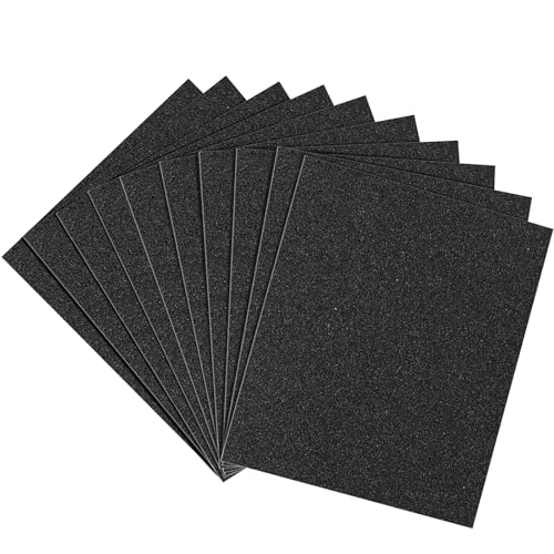 Shineboc Schleifpapier mit Körnung 60, 22,9 x 27,9 cm, Nass- und Trockenschleifpapier, Handschleifblätter für Holz, Metall, Automobil, Schleifen und Polieren, grob – 10 Blatt Shineboc Schleifpapier mit Körnung 60, 22,9 x 27,9 cm, Nass- und Trockenschleifpapier, Handschleifblätter für Holz, Metall, Automobil, Schleifen und Polieren, grob – 10 Blatt von Shineboc