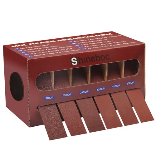 Shineboc Schleifleinen Rolle,2,5 cm x 6 m,Schleifpapier mit Spender,Körnung 80/150/240/320/400/600,6 Rollen Schleifpapier für Holz, Möbel, Veredelung, Metall, Schleifen, Automobil-Polieren Shineboc Schleifleinen Rolle,2,5 cm x 6 m,Schleifpapier mit Spender,Körnung 80/150/240/320/400/600,6 Rollen Schleifpapier für Holz, Möbel, Veredelung, Metall, Schleifen, Automobil-Polieren von Shineboc