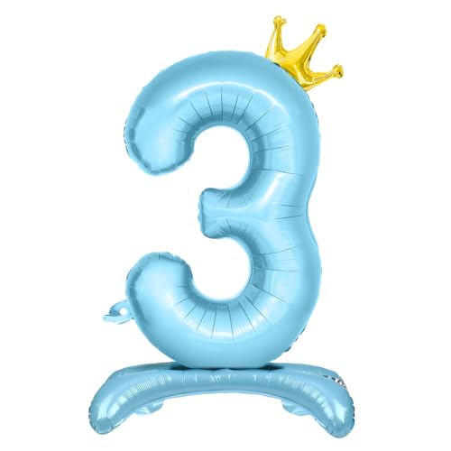 Luftballon 3. Geburtstag, Stehend Folienballon 3 Zahlen Luftballon Blau 32"/81cm Folienballon Geburtstag Deko Junge Luftballon 3. Geburtstag, Stehend Folienballon 3 Zahlen Luftballon Blau 32"/81cm Folienballon Geburtstag Deko Junge von Shinelee