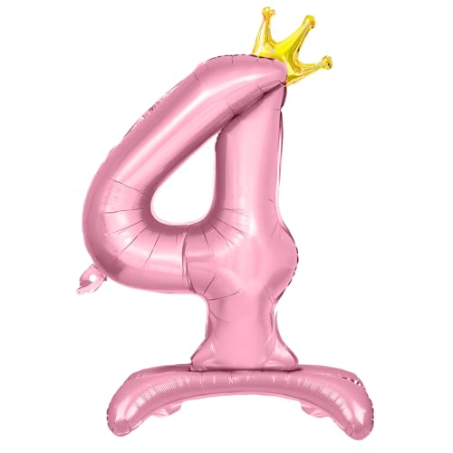 Luftballon 4. Geburtstag, Stehend Folienballon 4 Zahlen Luftballon Rosa 32"/81cm Folienballon Geburtstag Deko Mädchen Luftballon 4. Geburtstag, Stehend Folienballon 4 Zahlen Luftballon Rosa 32"/81cm Folienballon Geburtstag Deko Mädchen von Shinelee