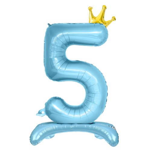 Luftballon 5. Geburtstag, Stehend Folienballon 5 Zahlen Luftballon Blau 32"/81cm Folienballon Geburtstag Deko Junge von Shinelee