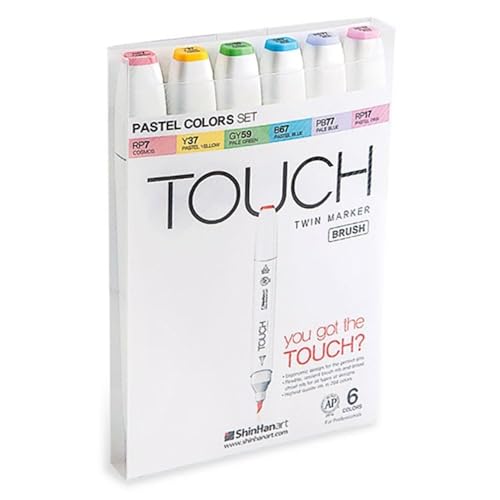 Touch Brush Marker Pastel Colors 6er Set von Shinhan Art