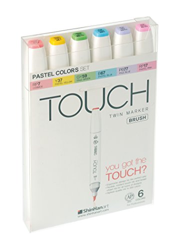 Touch Brush Marker Pastel Colors 6er Set von Shinhan Art