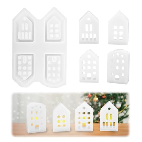 Silikonform Haus, Silikonformen Gießformen Häuser, Mini Raysin Gießpulver, Silikonform Häuser, Gießformen Silikon Häuser, Weihnachten (haus773) von ShinherYee