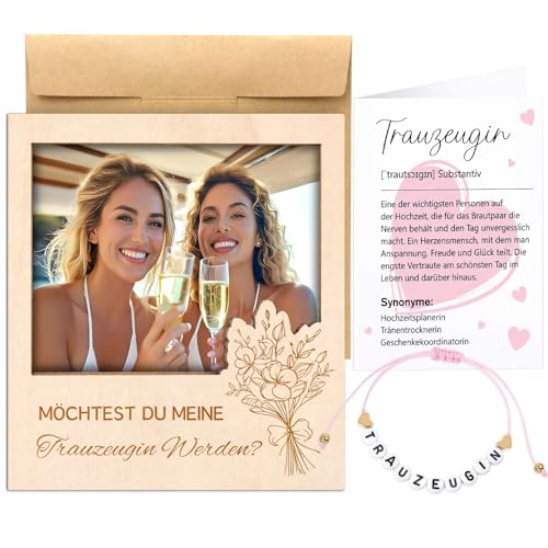 Shining She Trauzeugin Fragen Magnetische Bilderrahmen - Willst du Meine Trauzeugin Sein, Holz Mini Bilderrahmen Kühlschrank Magnete Geschenk mit Trauzeugin Armband Grußkarten für Beste Freundin Shining She Trauzeugin Fragen Magnetische Bilderrahmen - Willst du Meine Trauzeugin Sein, Holz Mini Bilderrahmen Kühlschrank Magnete Geschenk mit Trauzeugin Armband Grußkarten für Beste Freundin von Shining She
