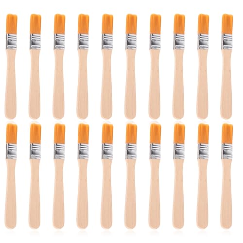 ShiningUU Künstlerpinsel, professionell, flach, 1,27 cm (1/2 Zoll), für Detailarbeiten, kleiner Aquarell-Pinsel, Großpackung, Ölpinsel für Kinder und Erwachsene, 20 Stück von ShiningUU