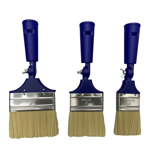 ShiningUU ausziehbare Pinsel, 3 Stück, professionelles langstieliges, abgewinkeltes Pinsel-Set, mehrwinkel, verstellbares Pinsel-Set mit langem Griff für Wände, Decken und Holzlack von ShiningUU