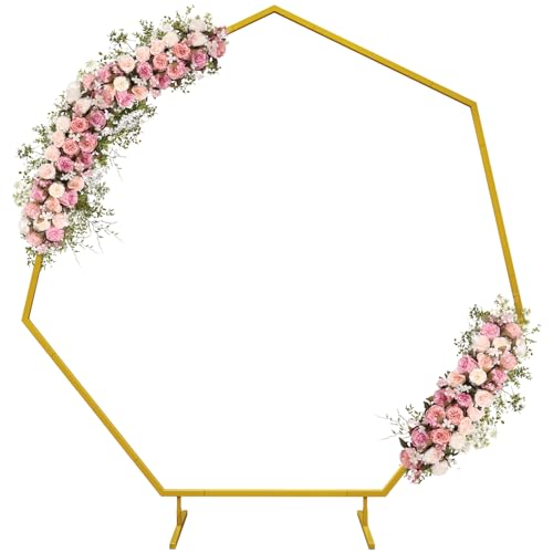 Shinoske 2.2M Gold Metall Hochzeitsbogen Heptagon, 7.5Ft Ballonbogen Metall Luftballon Bogen Kit Garten Blumenbogen Rahmen Hintergrundständer für Geburtstagsfeier Hochzeit Gartendekoration Shinoske 2.2M Gold Metall Hochzeitsbogen Heptagon, 7.5Ft Ballonbogen Metall Luftballon Bogen Kit Garten Blumenbogen Rahmen Hintergrundständer für Geburtstagsfeier Hochzeit Gartendekoration von Shinoske