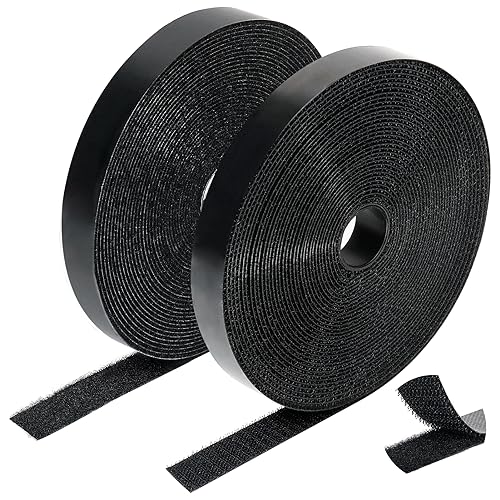 Klettband Selbstklebend, 10M x 20mm Extra Stark Klettverschluss Band Doppelseitiges Klettstreifen Flauschband Fliegengitter Klebepads(Schwarz) von Shintop