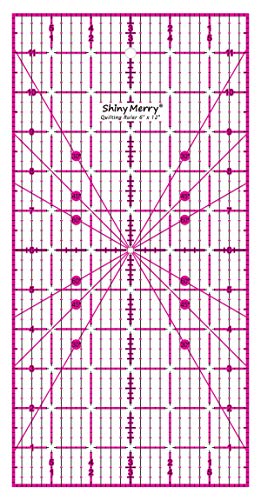 Shiny Merry nicht Beleg acryl Quilting lineal für Patchwork, nähen mit rosa und schwarz Gitter 6 x 12 Zoll von Shiny Merry