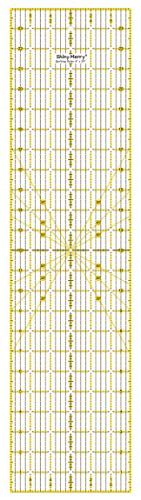 Shiny Merry transparente anti-rutsch-acryl quilting-lineal für präzisions-schneiden, basteln mit gelben und schwarzen schablonenlinien 6 x 24 zoll von Shiny Merry