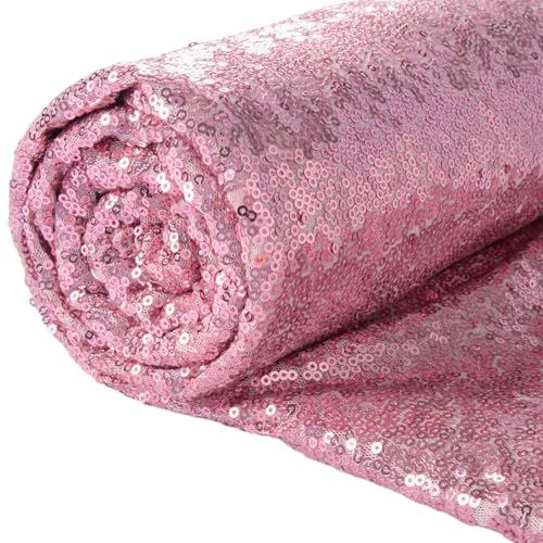 ShinyBeauty 92 CM Rosa Gold Schimmer Pailletten Stoff Gitter Pailletten Material für Pailletten Foto Booth Hintergrund Fuchsia Pink Vorhangstoff Pailletten Tischdecke Pailletten Tischläufer Schneidere von ShinyBeauty