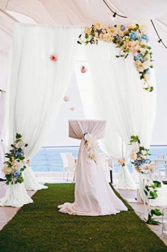 ShinyBeauty Chiffon-Vorhänge, 2 Paneele, 73,5 x 300 cm, Weiß, Voile, durchsichtig, für Geburtstag, Chiffon-Hintergrund, für Hochzeitszeremonie ShinyBeauty Chiffon-Vorhänge, 2 Paneele, 73,5 x 300 cm, Weiß, Voile, durchsichtig, für Geburtstag, Chiffon-Hintergrund, für Hochzeitszeremonie von ShinyBeauty