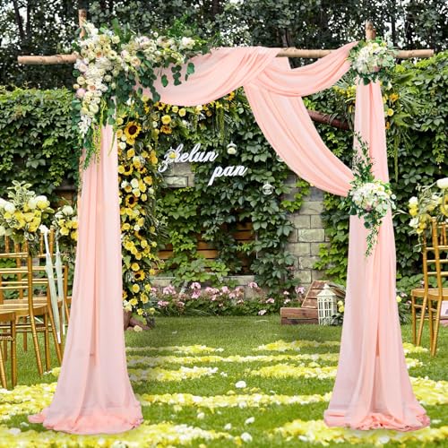 ShinyBeauty Hochzeitsbogen Vorhänge Stoff 2 Paneele 4,7 m Pfirsich Chiffon Stoff Vorhang Hochzeit Zeremonie Empfang Dekorationen Chiffon Hochzeit Bogen Draping Stoff ShinyBeauty Hochzeitsbogen Vorhänge Stoff 2 Paneele 4,7 m Pfirsich Chiffon Stoff Vorhang Hochzeit Zeremonie Empfang Dekorationen Chiffon Hochzeit Bogen Draping Stoff von ShinyBeauty