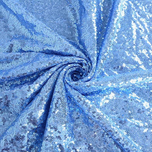 ShinyBeauty Pailletten Stoff 1 Yard Material Stoff Glitter Stoff von Yard Sewing Stoff Material für Hochzeitsfeier Dekoration (Baby Blue, 1 Yard) von ShinyBeauty