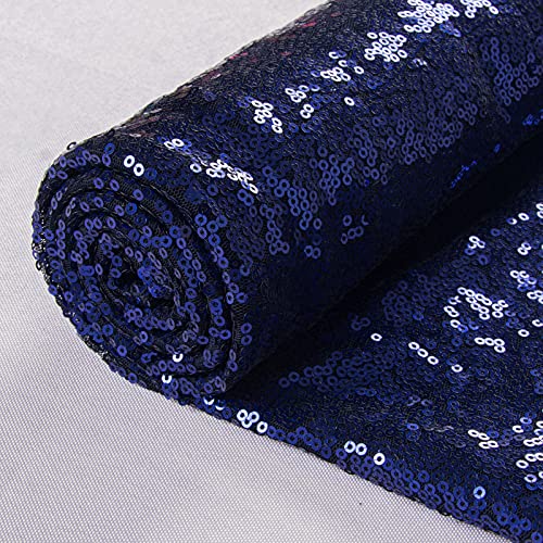 ShinyBeauty Pailletten Stoff 1 Yard Material Stoff Glitter Stoff von Yard Sewing Material für Hochzeitsfeier Dekoration (Navy blau, 1 Yard) von ShinyBeauty