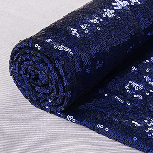 ShinyBeauty Pailletten Stoff 1 Yard Material Stoff Glitter Stoff von Yard Sewing Stoff Material für Hochzeitsfeier Dekoration (Navy blau, 1 Yard) von ShinyBeauty