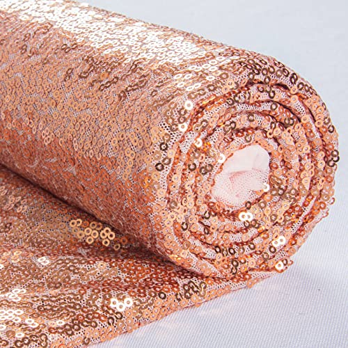 ShinyBeauty Pailletten Stoff 1 Yard Material Stoff Glitter Stoff von Yard Sewing Stoff Material für Hochzeitsfeier Dekoration (Roségold, 1 Yard) von ShinyBeauty