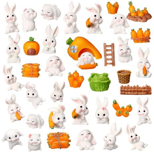 ShinyRelief 50 Stück Ostern Mini Kaninchen und Karotte Figuren Harz Mini Häschen Figuren Kleine Häschen Cupcake Toppers Miniaturdekorationen Kaninchen Kuchen Topper für Ostereier Füllstoffe ShinyRelief 50 Stück Ostern Mini Kaninchen und Karotte Figuren Harz Mini Häschen Figuren Kleine Häschen Cupcake Toppers Miniaturdekorationen Kaninchen Kuchen Topper für Ostereier Füllstoffe von ShinyRelief