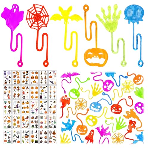Shinybox 72 Stücke Halloween Mitgebsel Kinder, 42 Stücke Bunte Glibberhand Mitgebsel + 30 Stücke Halloween Tattoo Aufkleber, Klebrige Spielzeug, Halloween Kindergeburtstag Mitgebsel Partytütenfüller Shinybox 72 Stücke Halloween Mitgebsel Kinder, 42 Stücke Bunte Glibberhand Mitgebsel + 30 Stücke Halloween Tattoo Aufkleber, Klebrige Spielzeug, Halloween Kindergeburtstag Mitgebsel Partytütenfüller von Shinybox