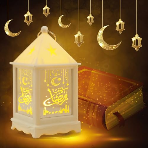 Shinybox Eid Festival Dekoratives Licht, Ramadan Lantern, Ramadan Deko Lampe, Ramadan Dekoration, Lampe Mond Stern Dekoration, Ramadan Mondlampe für Ramadan Muslimische Festival Dekorative(I) von Shinybox