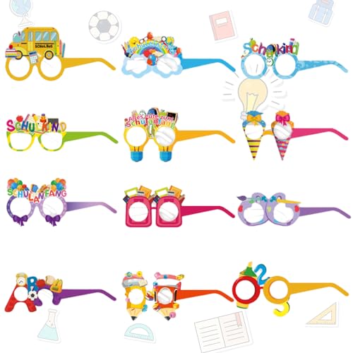 Shinybox Einschulung Deko Set, 24 Stück Schulkind Brille, Alles Gute Zum Schulanfang Brille, Schuleinführung Schulanfang Einschulung Deko für Schulbeginn Schulstart Dekoration Schule Jungs Mädchen(B) Shinybox Einschulung Deko Set, 24 Stück Schulkind Brille, Alles Gute Zum Schulanfang Brille, Schuleinführung Schulanfang Einschulung Deko für Schulbeginn Schulstart Dekoration Schule Jungs Mädchen(B) von Shinybox