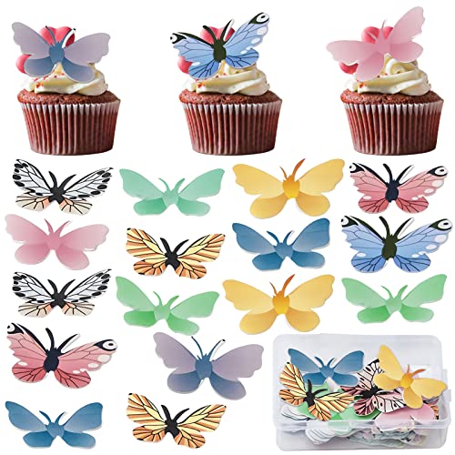 Shinybox Essbare Schmetterlings-Kuchen-Deckel, 72 Stück Schmetterlings-Kuchen-Deckel, Cupcake Topper, Schmetterlings Kuchen Topper Geburtstag für Hochzeit, Geburtstag, Partybedarf Shinybox Essbare Schmetterlings-Kuchen-Deckel, 72 Stück Schmetterlings-Kuchen-Deckel, Cupcake Topper, Schmetterlings Kuchen Topper Geburtstag für Hochzeit, Geburtstag, Partybedarf von Shinybox