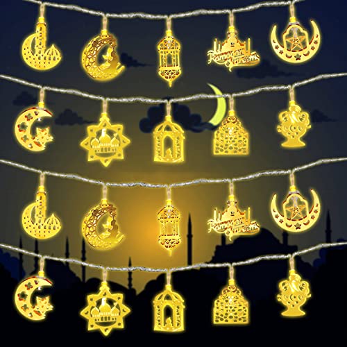Shinybox Ramadan Eid Lichterkette, 3M 20LED LED Muslim Ramadan Lichterkette, Stern Mond Lichterketten, Ramadan Dekoration Eid Mubarak Licht, Batteriebetrieben für Ramadan Außen Innen Garten Terrasse Shinybox Ramadan Eid Lichterkette, 3M 20LED LED Muslim Ramadan Lichterkette, Stern Mond Lichterketten, Ramadan Dekoration Eid Mubarak Licht, Batteriebetrieben für Ramadan Außen Innen Garten Terrasse von Shinybox