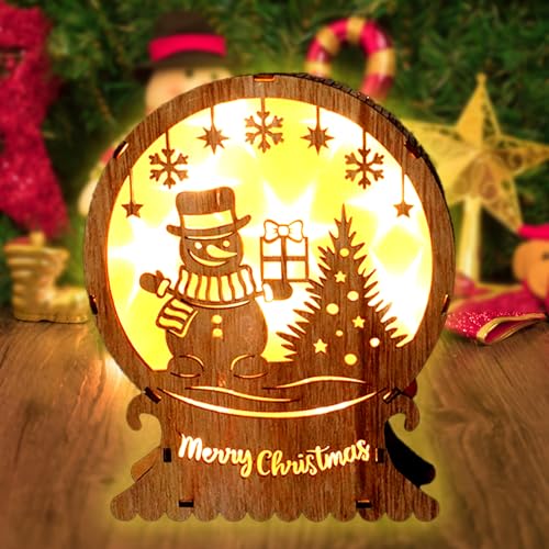 Shinybox Weihnachtstag Dekoration Lampe, 3D Weihnachtsdeko Laterne, Weihnachten LED Deko, Weihnachten Deko, Batteriebetrieben, Weihnachtsdekoration Innen Außen, Weihnachtstag Geschenke(A) von Shinybox