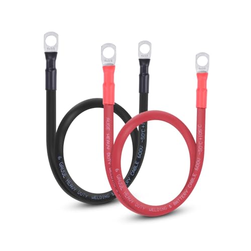 Shirbly Flexibles Batteriekabel mit 0,95 cm Klemmen, OFC Wechselrichter und Schweißdraht für Auto, Solar, Wohnmobil, Motorrad, Rot + Schwarz, 60 cm Paar Shirbly Flexibles Batteriekabel mit 0,95 cm Klemmen, OFC Wechselrichter und Schweißdraht für Auto, Solar, Wohnmobil, Motorrad, Rot + Schwarz, 60 cm Paar von Shirbly