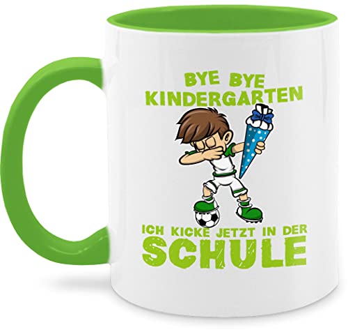 Tasse Tassen 325ml - Einschulung Geschenk Schulanfang - Bye Bye Kindergarten ich kicke jetzt in der Schule Dabbing Junge Fußball Schultüte - 325 ml - Hellgrün - schulkind endlich keramik zum Tasse Tassen 325ml - Einschulung Geschenk Schulanfang - Bye Bye Kindergarten ich kicke jetzt in der Schule Dabbing Junge Fußball Schultüte - 325 ml - Hellgrün - schulkind endlich keramik zum von Shirtracer