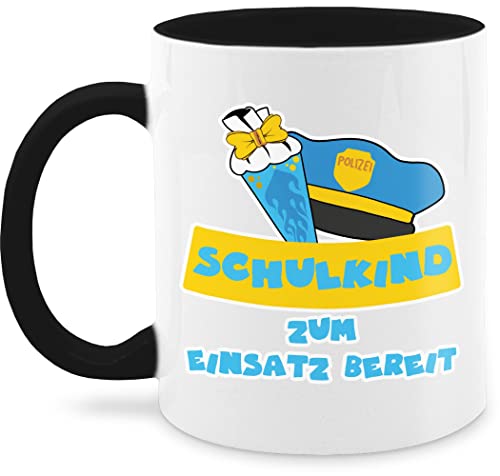 Tasse Tassen 325ml - Einschulung Geschenk Schulanfang - Schulkind zum Einsatz bereit mit Schultüte Polizei - 325 ml - Schwarz - einschultasse schulanfangsgeschenke fanmug einschulungstasse Tasse Tassen 325ml - Einschulung Geschenk Schulanfang - Schulkind zum Einsatz bereit mit Schultüte Polizei - 325 ml - Schwarz - einschultasse schulanfangsgeschenke fanmug einschulungstasse von Shirtracer