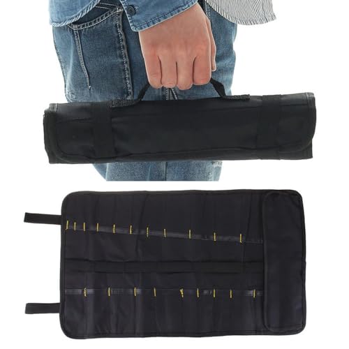 Shitafe Kochmesser-Rolle Messerspeicher Messertaschen für, Messer Besteckset Aufbewahrungskoffer mit Tragegriffen Werkzeugtasche für Freizeit und Camping von Shitafe